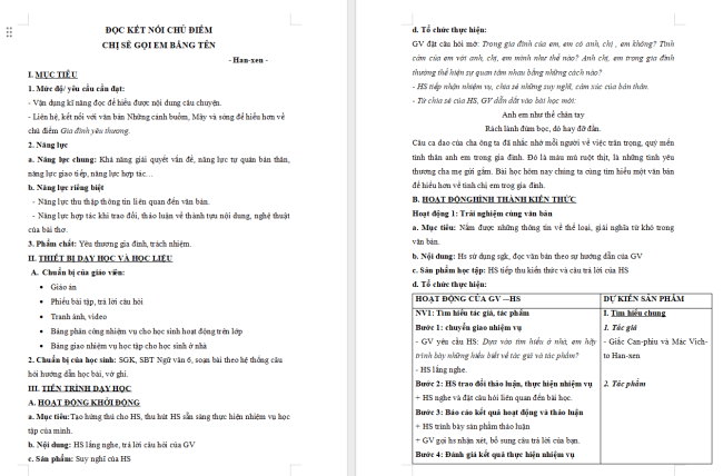 Giáo án Văn 6 Bài 7: Chị sẽ gọi em bằng tên