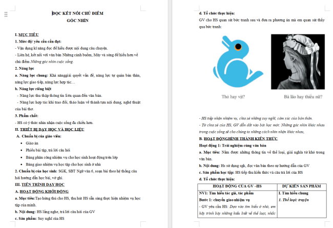 Giáo án Văn 6 Bài 8: Góc nhìn