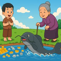 Truyện cổ tích: Hai bà cháu và cá trê thần