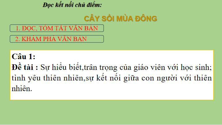 Giáo án Ngữ văn 8 Bài 7: Cây sồi mùa đông