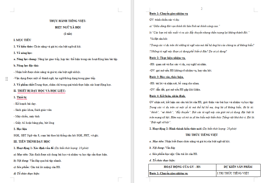 Giáo án Ngữ văn 8 Bài 7: Thực hành tiếng Việt