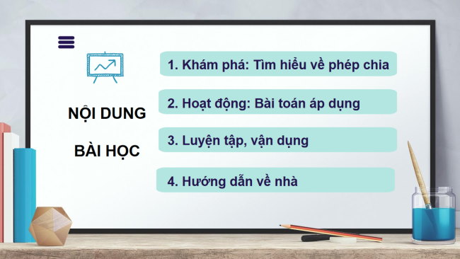 PowerPoint Toán 2 Bài 41: Phép chia