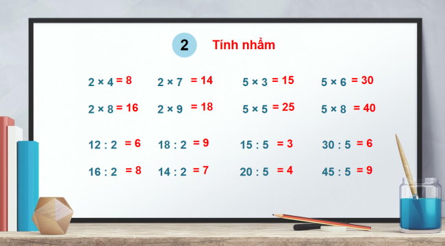 PowerPoint Toán 2 Bài 45: Luyện tập chung