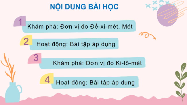 PowerPoint Toán 2 Bài 55: Đề-xi-mét. Mét. Ki-lô-mét
