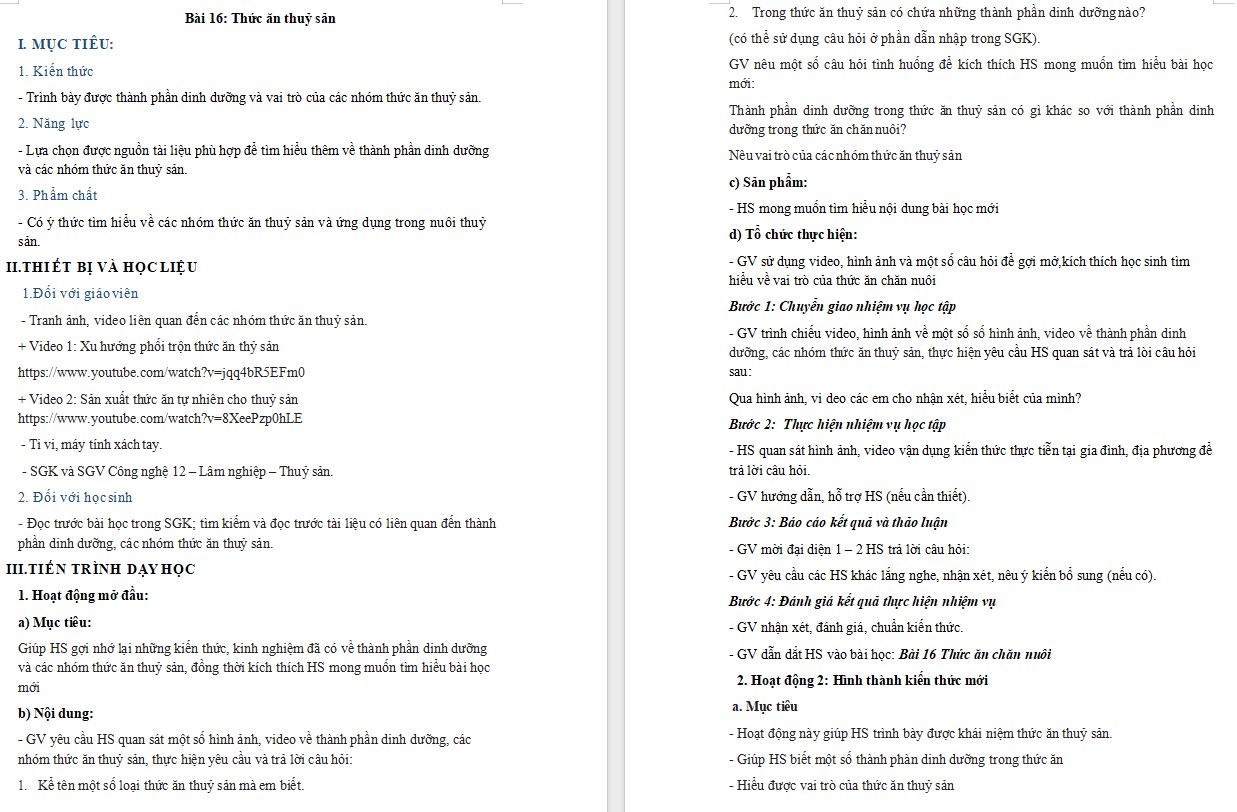 Giáo án Bài 16 Công nghệ 12 Kết nối tri thức