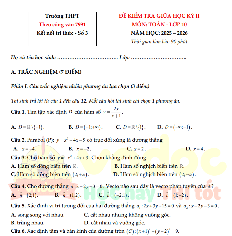 Bo de thi giua HK2 Toan 10 Ket noi tri thuc*894534
