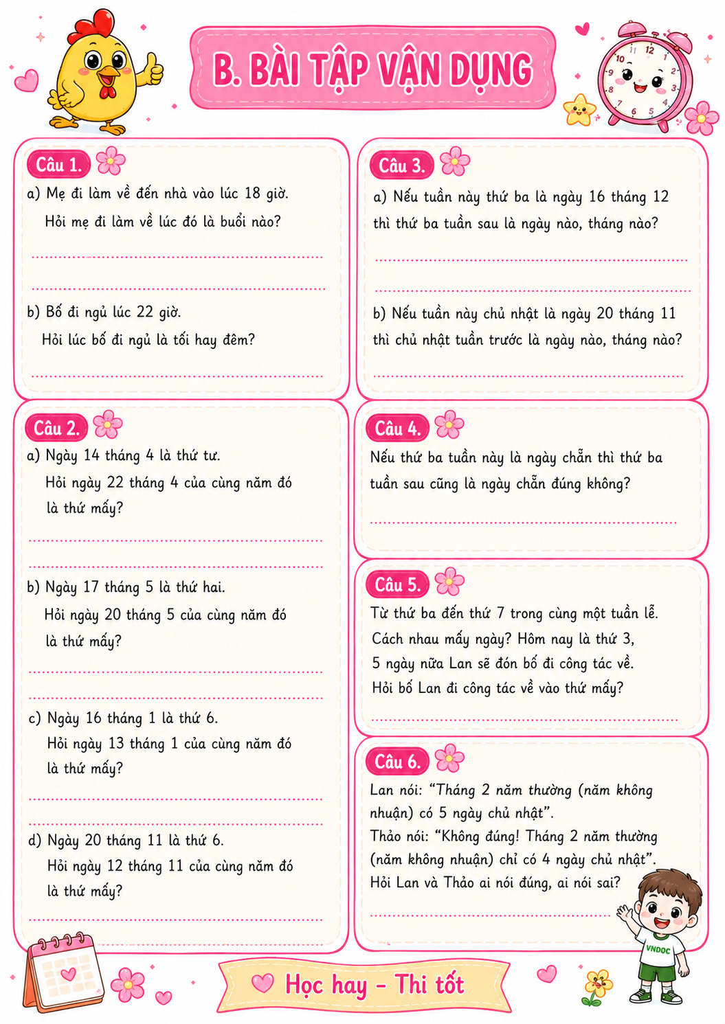 bai tap toan lop 2 xem ngay gio thang xem lich h2*975582
